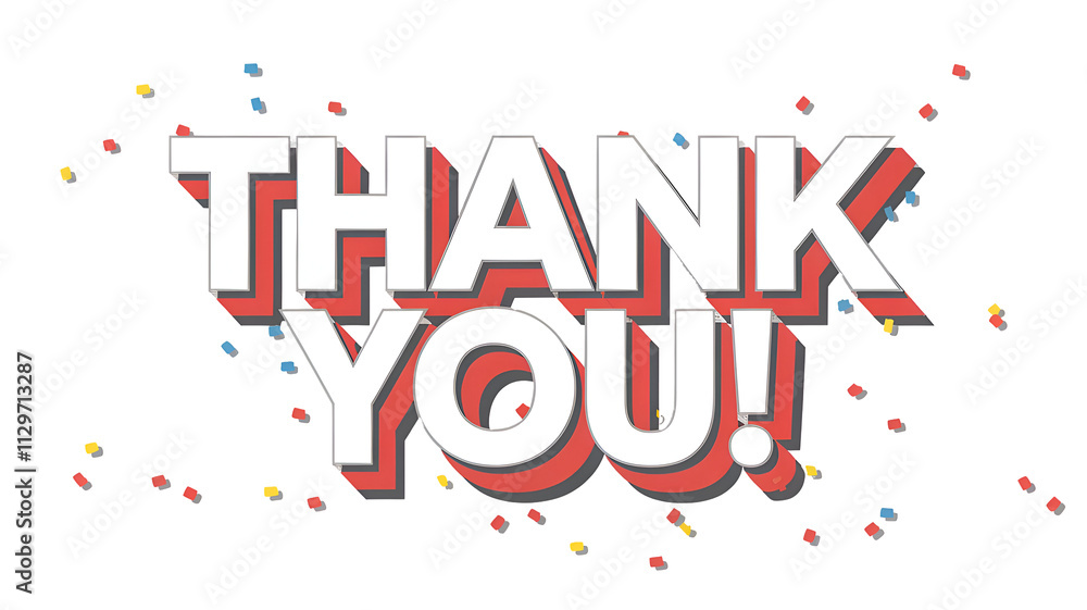 Paper thank you confetti sign symbol, Isolate On Transparent Background PNG File Paper thank you confetti sign symbol, Isolate On Transparent Background PNG File
