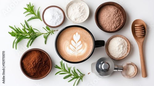 Wallpaper Mural A cozy coffee setup with various ingredients and herbs. Torontodigital.ca