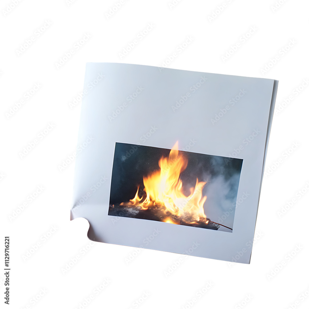 Burning white Paper isolated on white background as transparent. PNG Burning white Paper isolated on white background as transparent. PNG