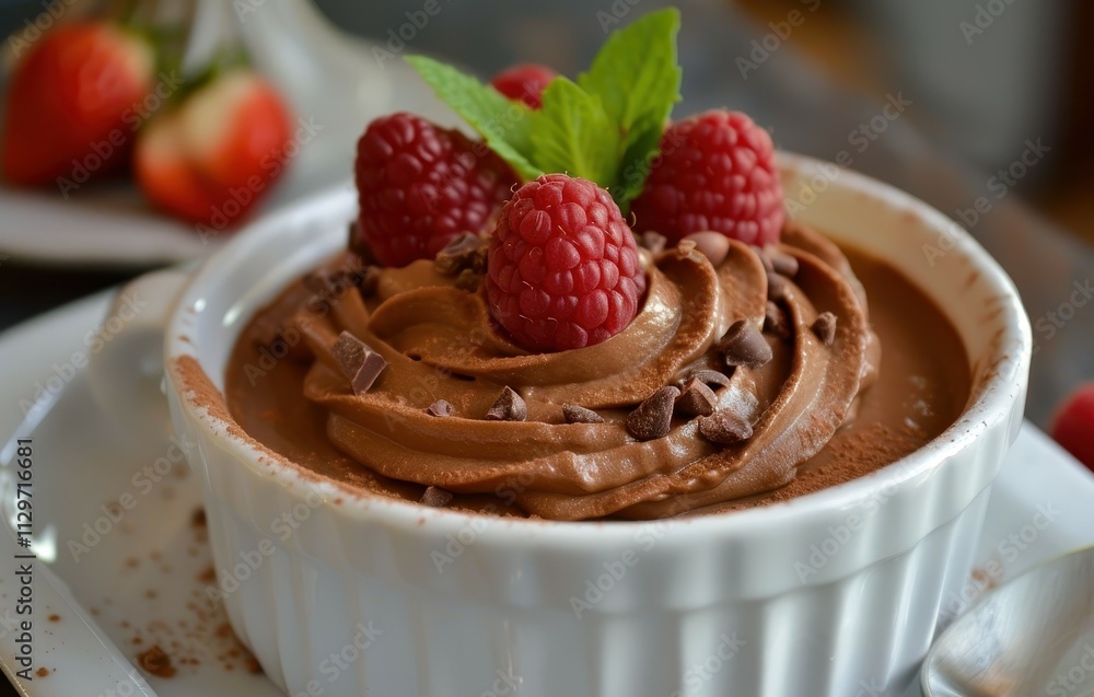 Dessert made with chocolate mousse Dessert made with chocolate mousse