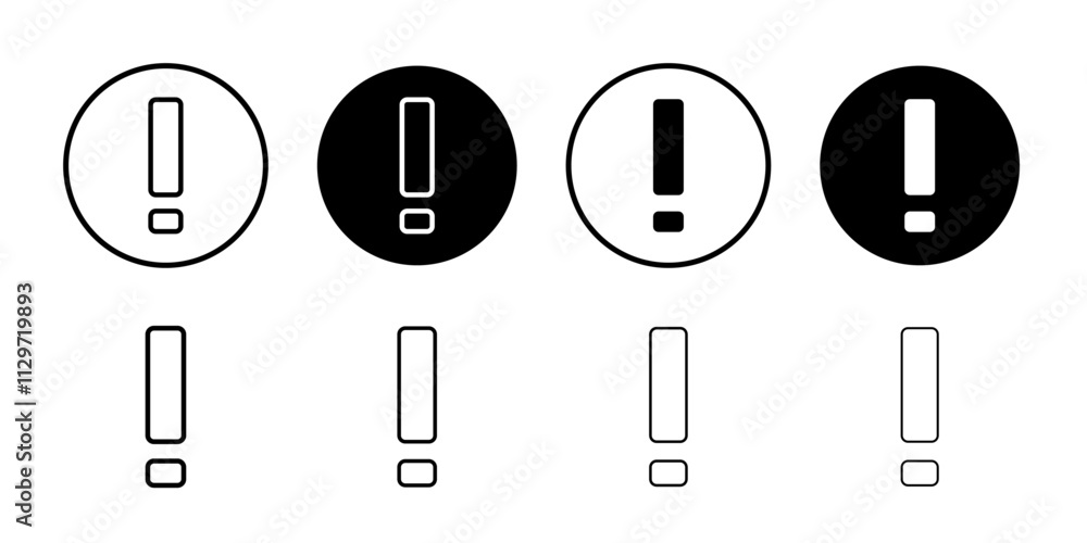 Exclamation icon Thin line vector illustration set Exclamation icon Thin line vector illustration set