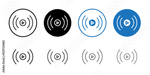 Live streaming icon Thin line vector illustration set