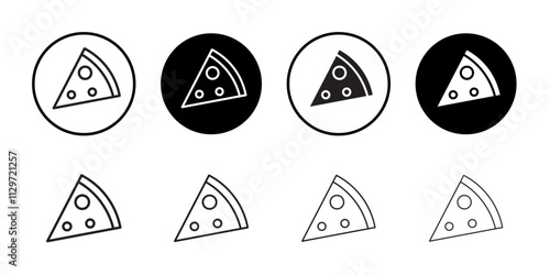 Pizza icon Thin line vector illustration set