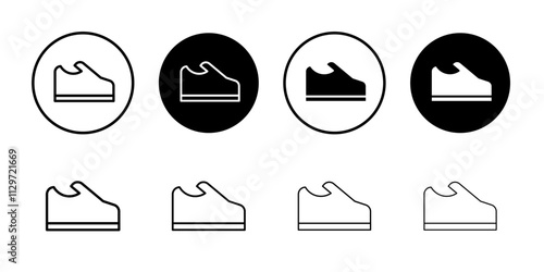 Shoes icon Thin line vector illustration set