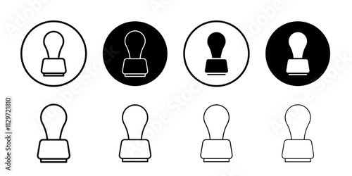 Stamp icon Thin line vector illustration set