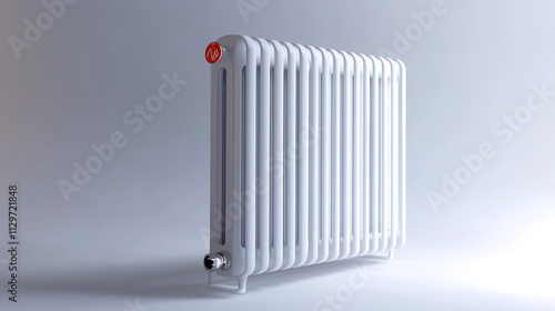 Wallpaper Mural Radiator isolated, providing heat and temperature control, a domestic energy equipment object for cold winter, modern white heater technology for warm comfort in a home. Torontodigital.ca