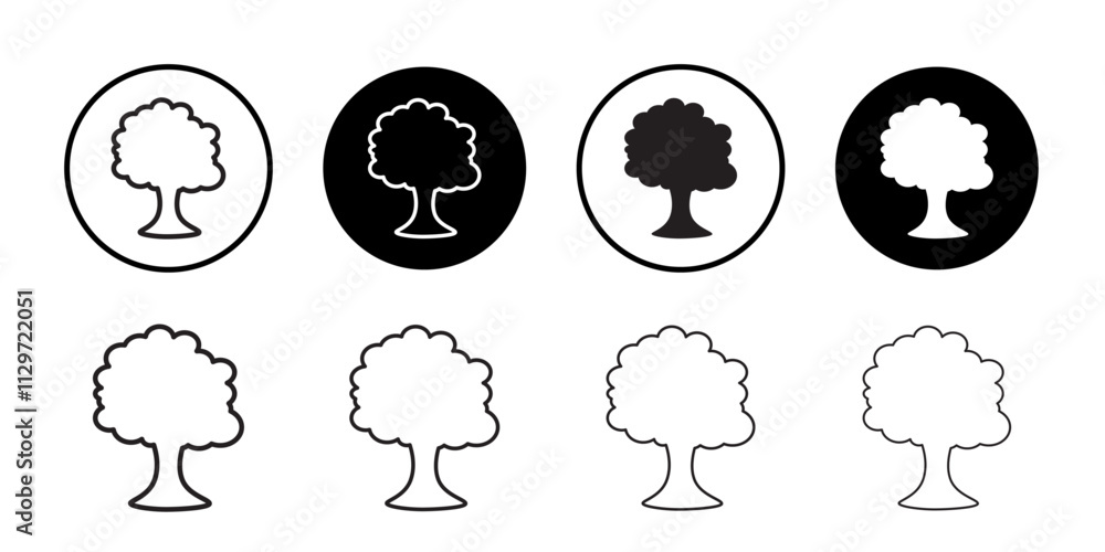 Tree icon Thin line vector illustration set Tree icon Thin line vector illustration set