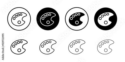 Brush and Palette icon Thin line vector illustration set