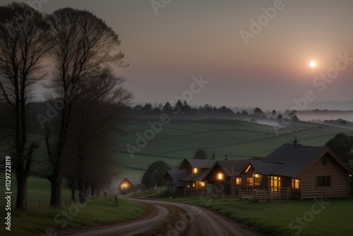 Cozy Countryside Escape: Log Cabins at Dawn