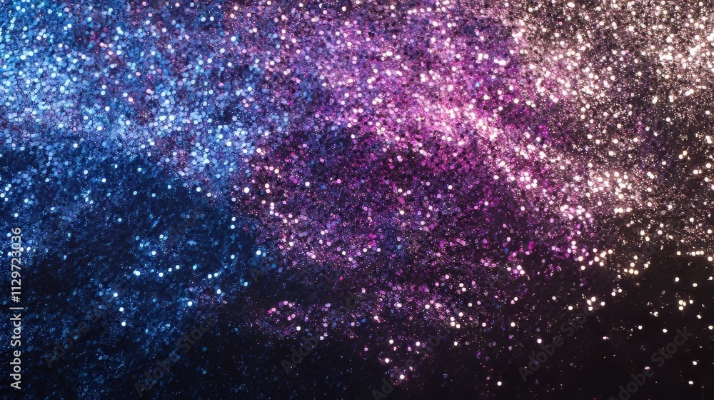 Obraz premium Abstract glitter silver, purple, blue lights background. de-focused. banner. space background. Ultra realistic. Photorealistic