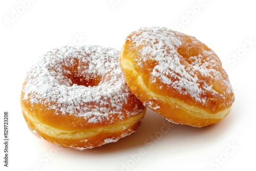 Dutch donuts known as oliebollen isolated on white background traditional New Year s eve treat