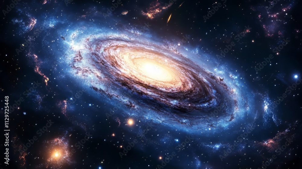 Naklejka premium Milky way galaxy with stars and space in the universe background at thailand. space background. Ultra realistic. Photorealistic