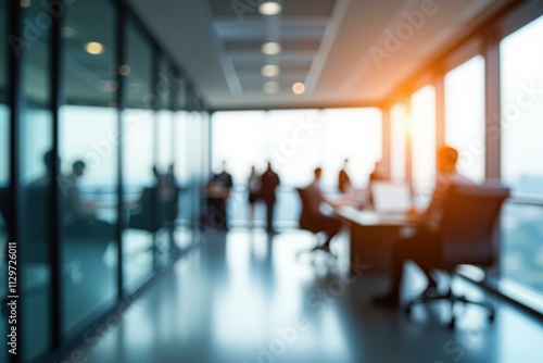 Wallpaper Mural Modern Office Space: A Blurred View of Corporate Life Torontodigital.ca