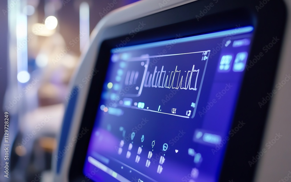 Closeup of ventilator machine monitoring patient s vital signs in hospital Closeup of ventilator machine monitoring patient s vital signs in hospital