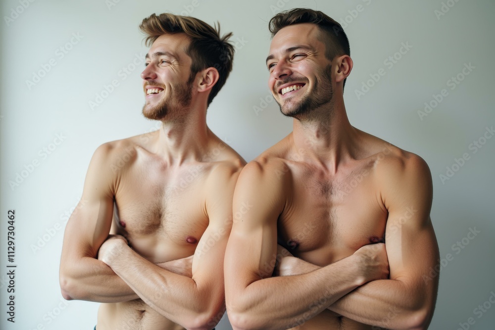 Two Muscular Men with Arms Crossed: Strength, Unity, and Confidence Two Muscular Men with Arms Crossed: Strength, Unity, and Confidence