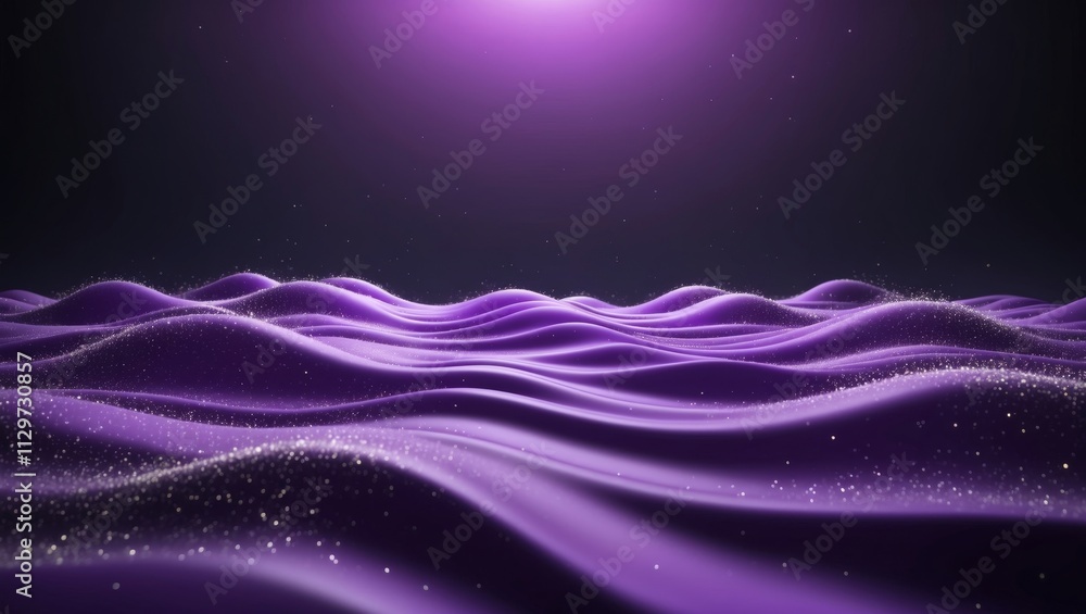Futuristic purple waves with glowing dynamic particles Futuristic purple waves with glowing dynamic particles