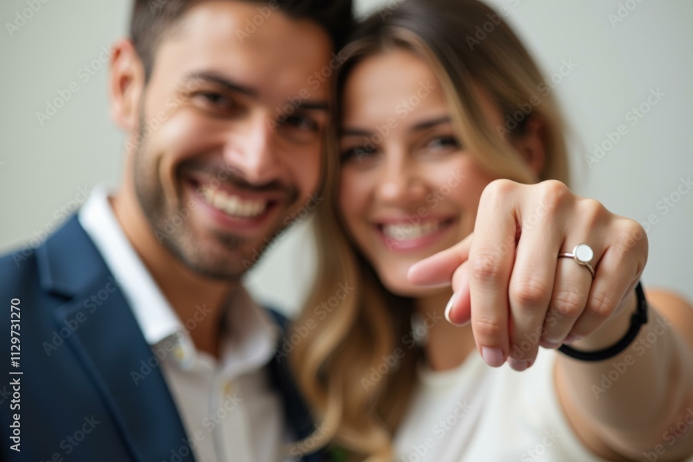 Engagement Celebration: Joyful Couple Showcasing Their Love and Commitment Engagement Celebration: Joyful Couple Showcasing Their Love and Commitment