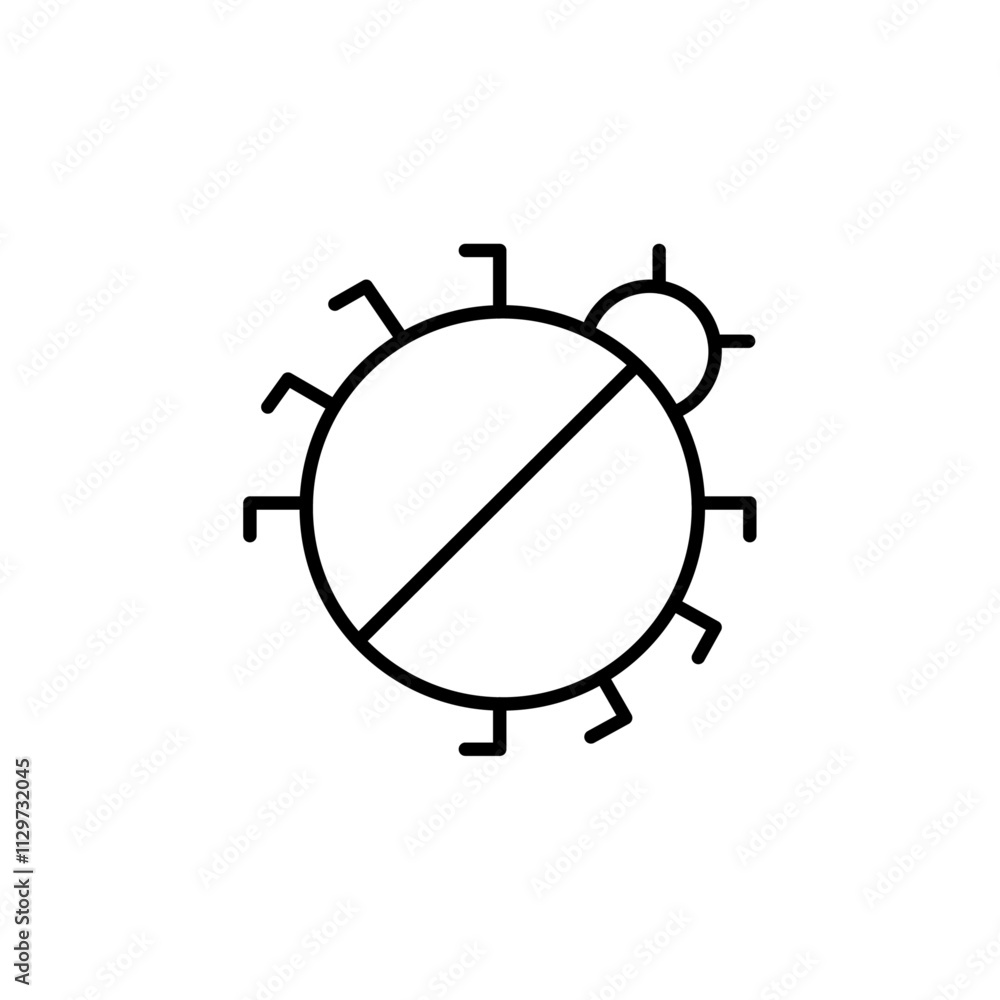 bug icon Flat symbol set outline bug icon Flat symbol set outline