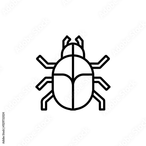 bug icon Flat symbol set outline