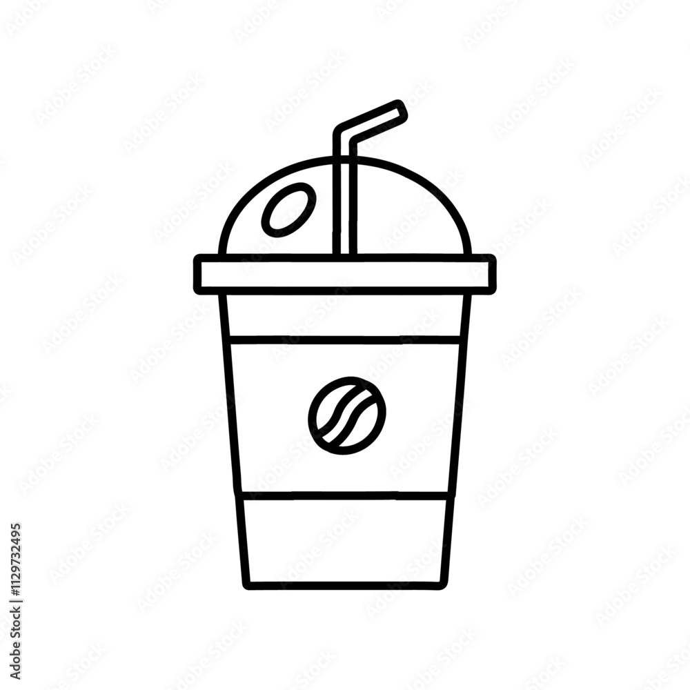 coffee icon Flat symbol set outline coffee icon Flat symbol set outline