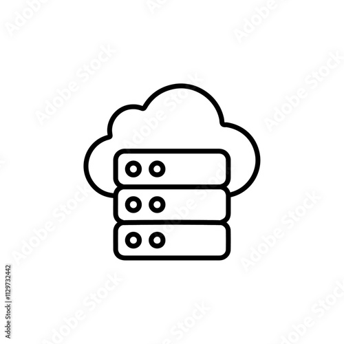 cloud icon Flat symbol set outline