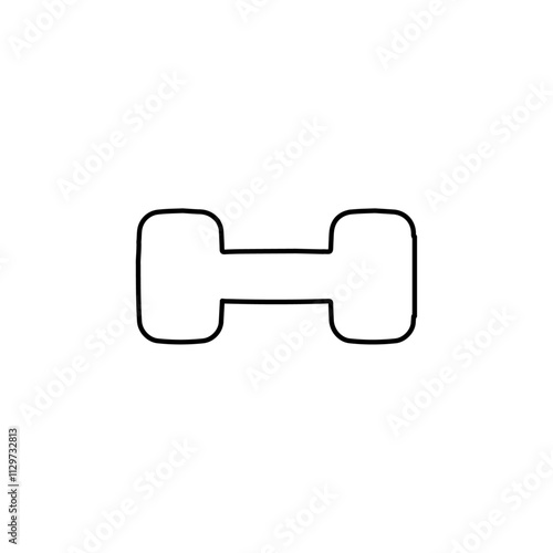 dumbbell icon Flat symbol set outline