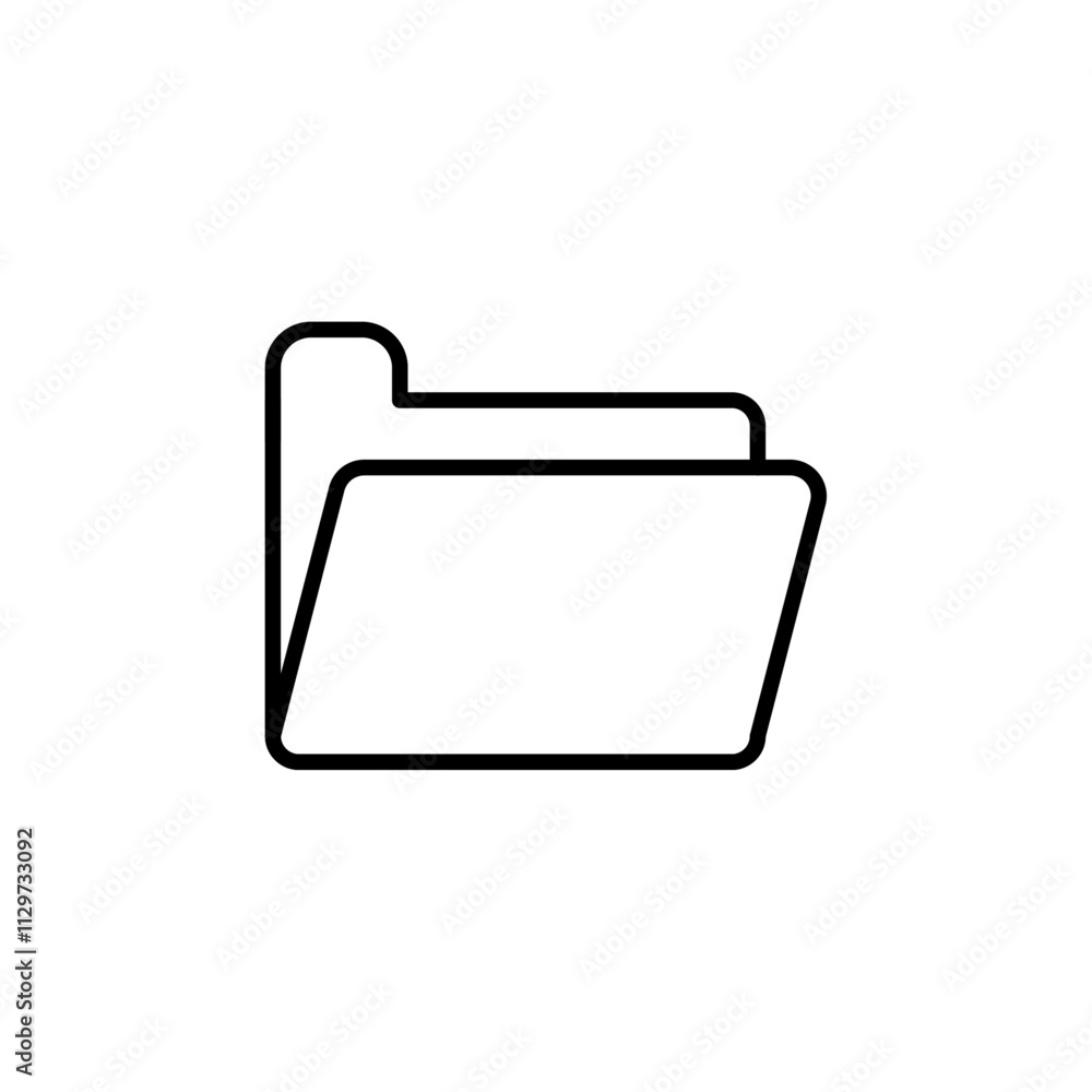 folder icon Flat symbol set outline folder icon Flat symbol set outline