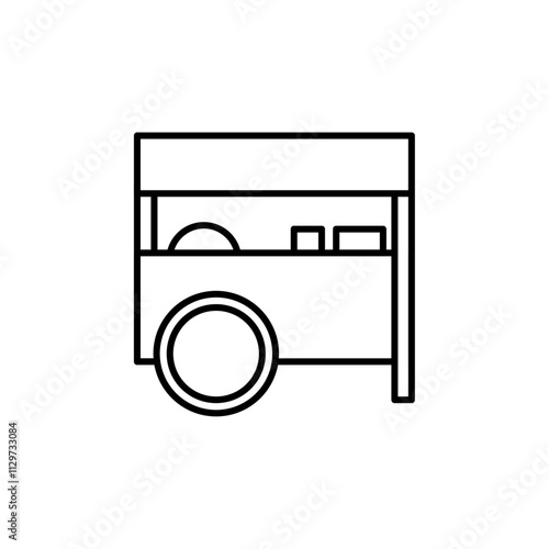 food cart icon Flat symbol set outline