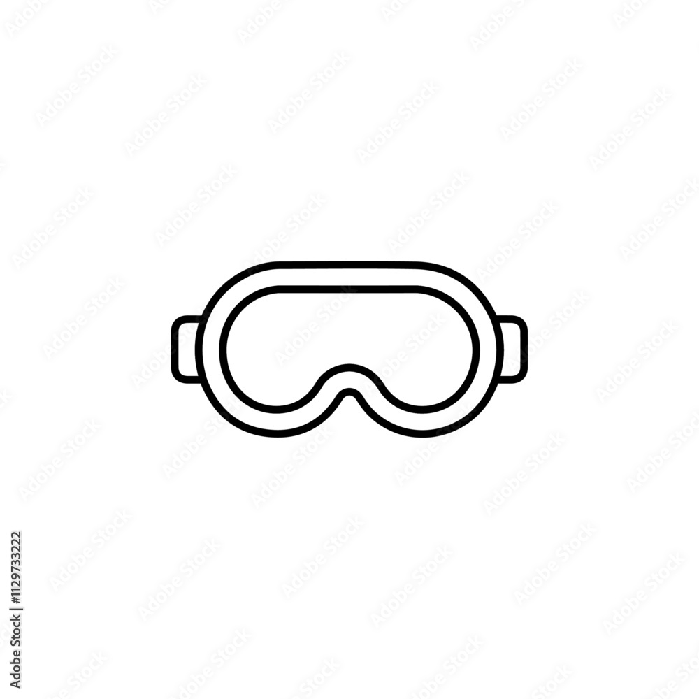 googles icon Flat symbol set outline googles icon Flat symbol set outline