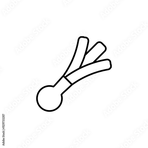 green onion icon Flat symbol set outline