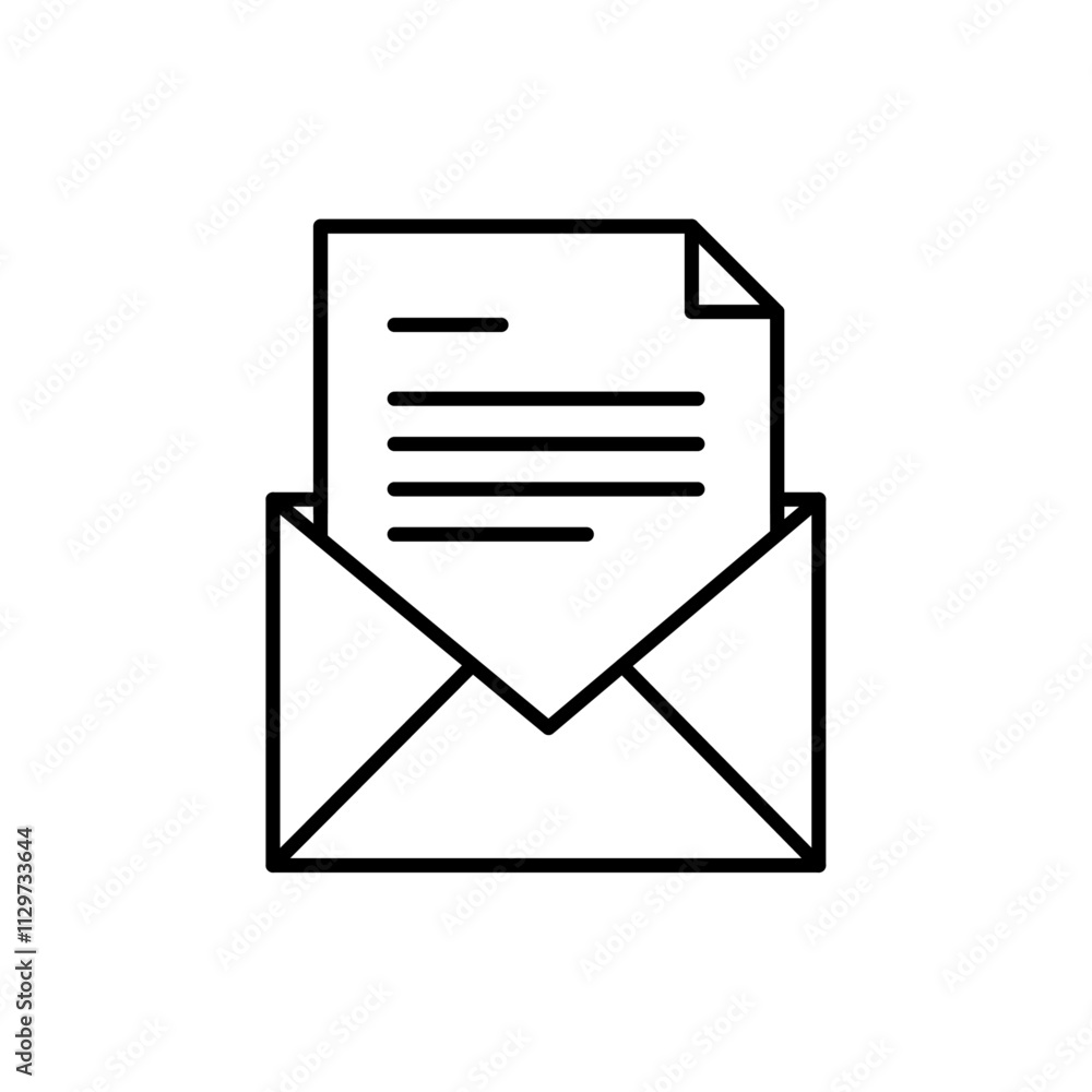 letter icon Flat symbol set outline letter icon Flat symbol set outline
