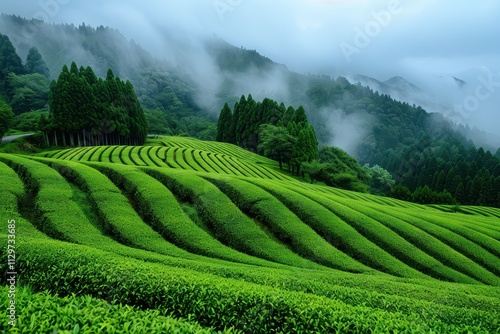 Green tea field in Shizuoka Japan photo