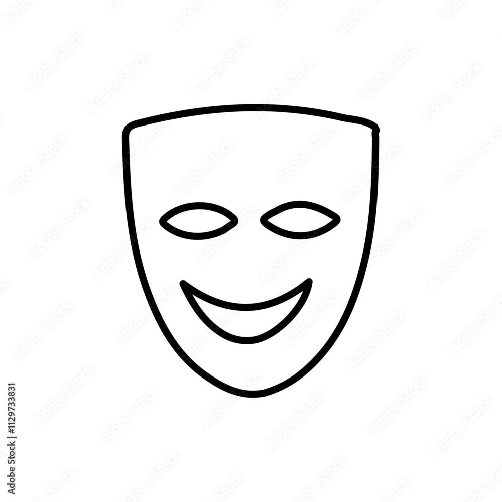 mask icon Flat symbol set outline mask icon Flat symbol set outline