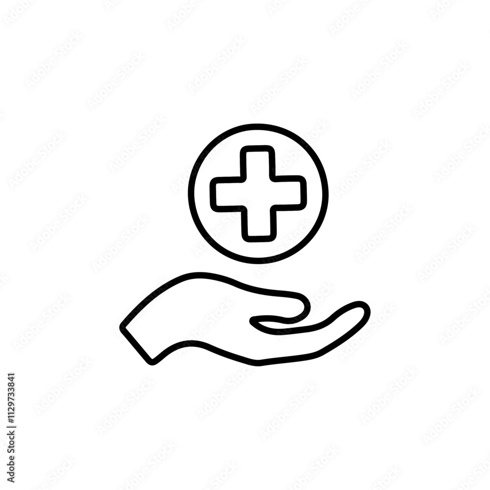 medical support icon Flat symbol set outline medical support icon Flat symbol set outline