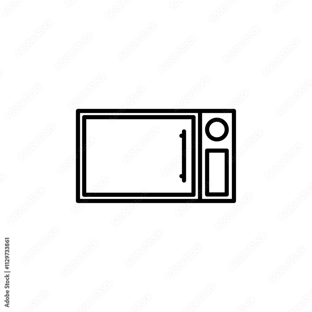 microwave icon Flat symbol set outline microwave icon Flat symbol set outline