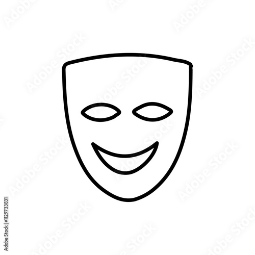 mask icon Flat symbol set outline