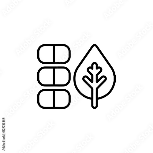 mint gum icon Flat symbol set outline
