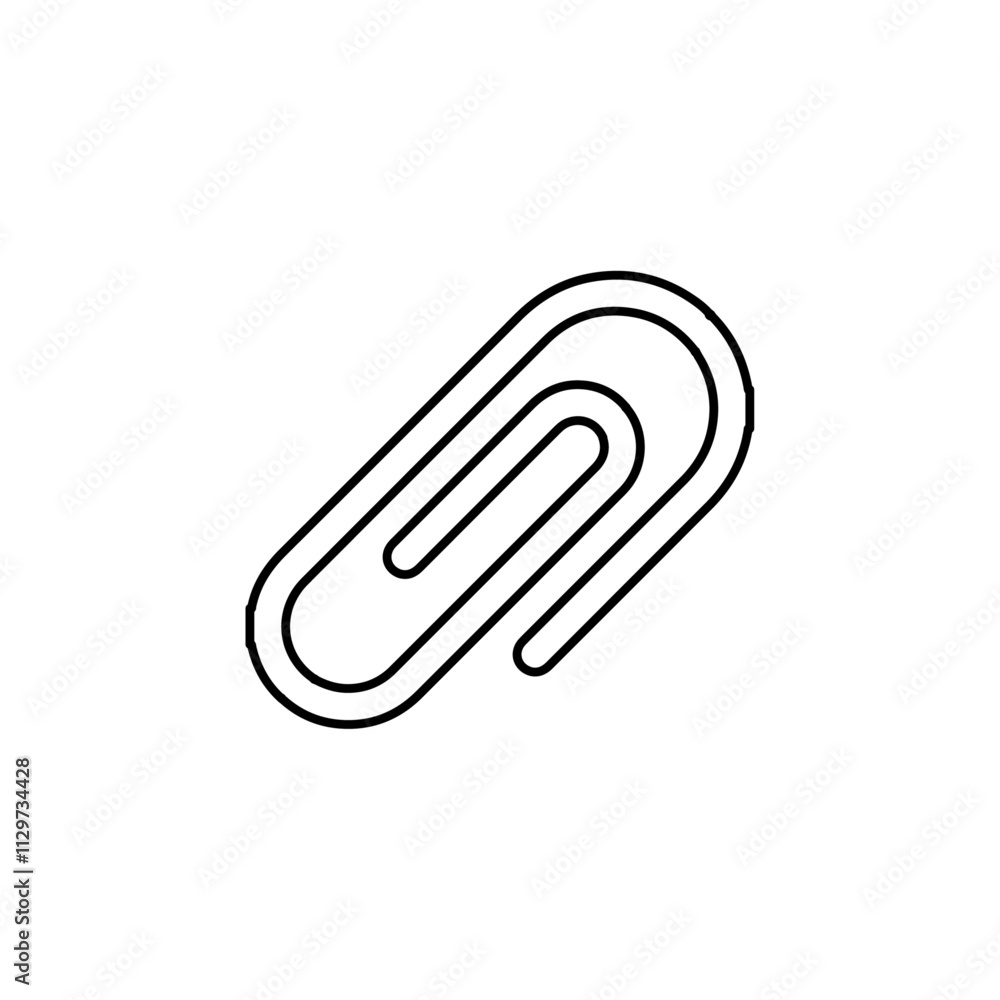 paperclip icon Flat symbol set outline paperclip icon Flat symbol set outline