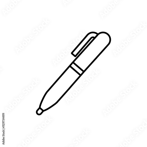pen icon Flat symbol set outline