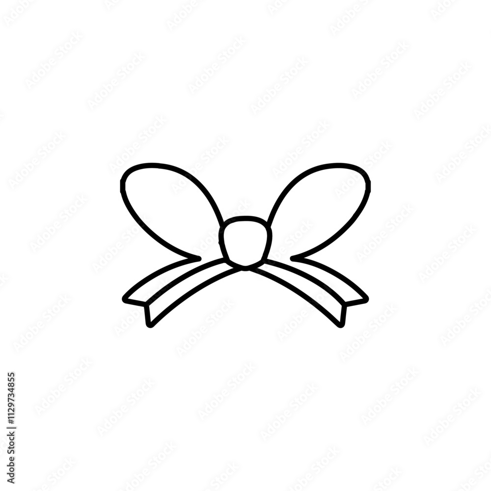 ribbon bow icon Flat symbol set outline