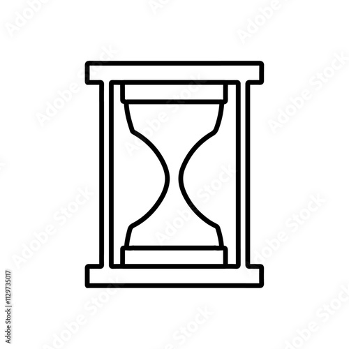 sand clock icon Flat symbol set outline