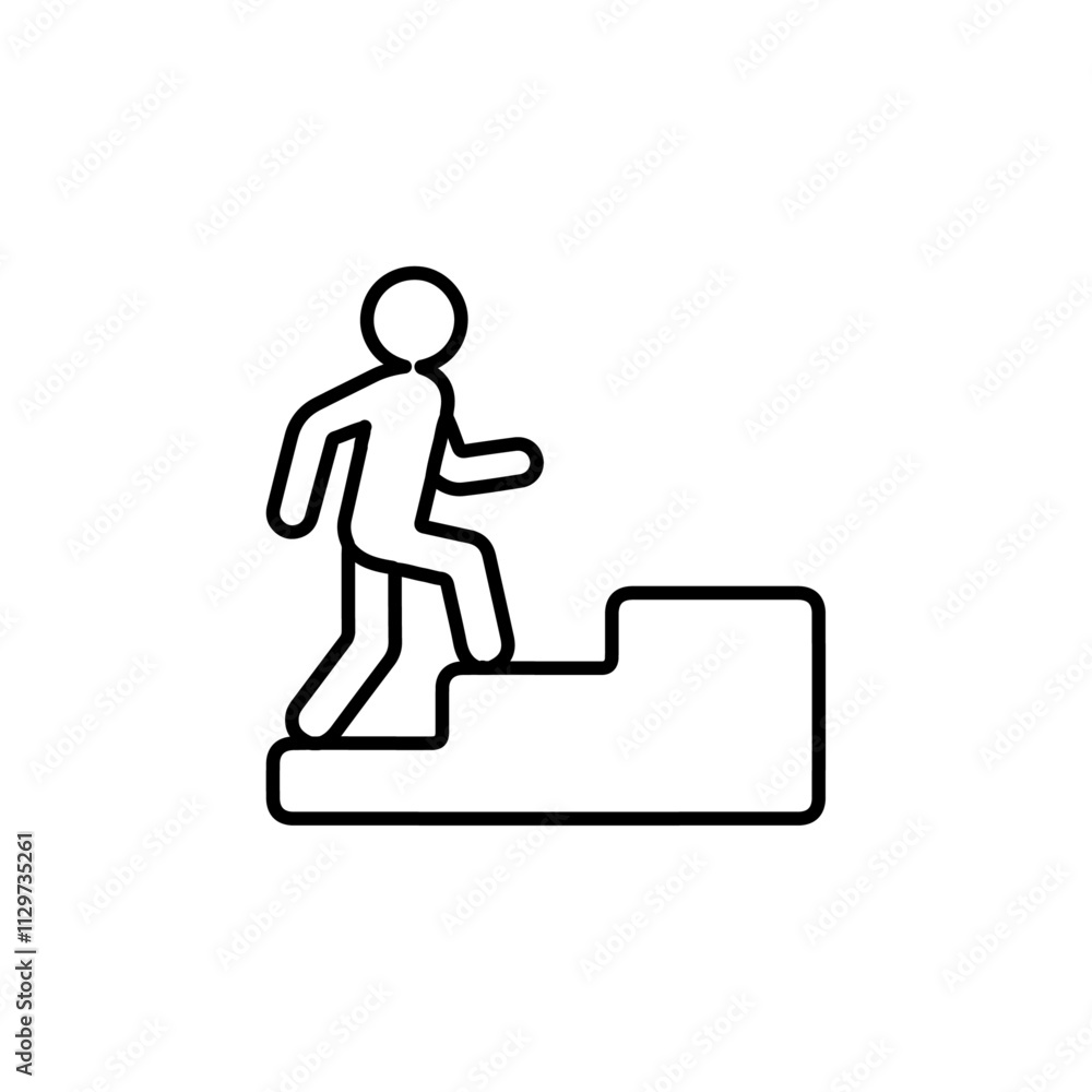 stairs icon Flat symbol set outline stairs icon Flat symbol set outline