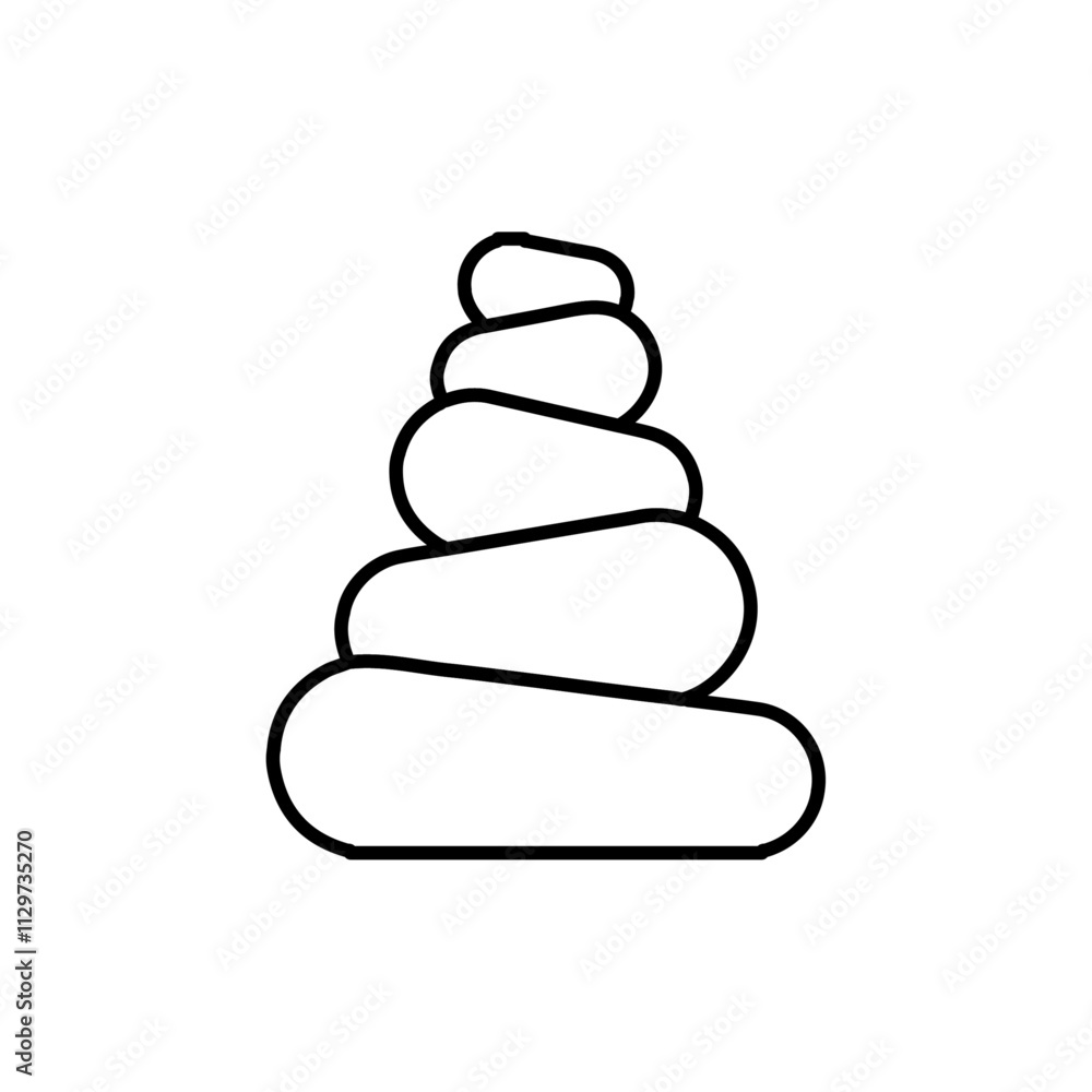 stone icon Flat symbol set outline stone icon Flat symbol set outline