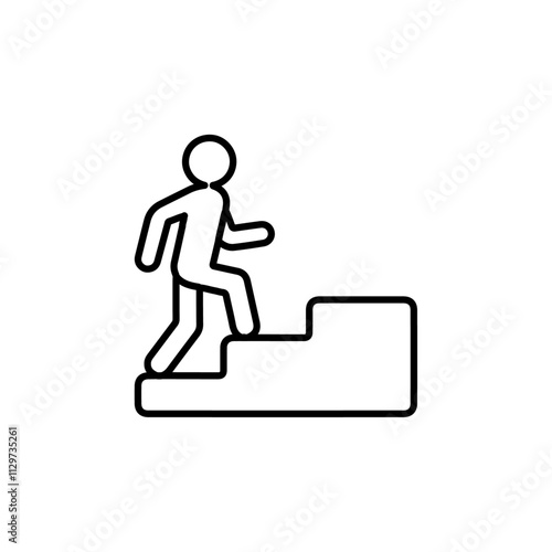 stairs icon Flat symbol set outline