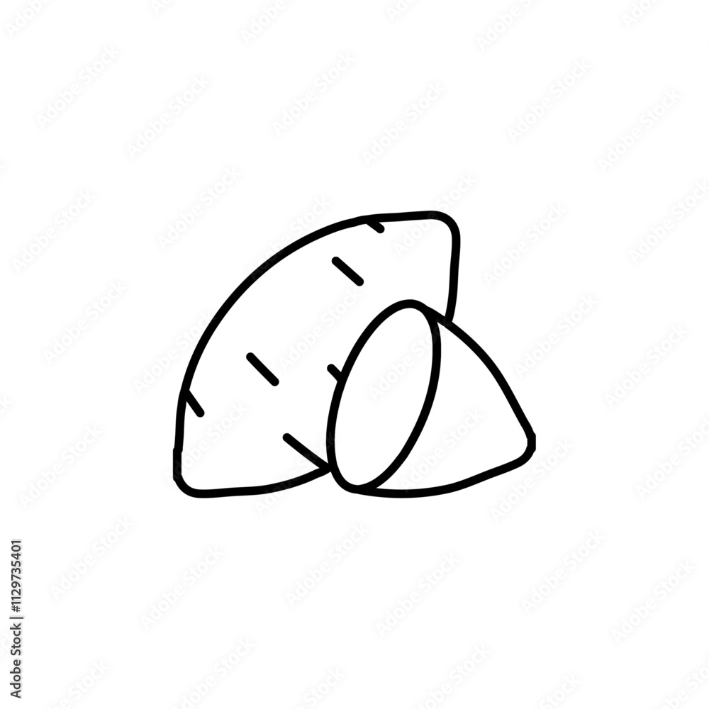 sweet potato icon Flat symbol set outline sweet potato icon Flat symbol set outline