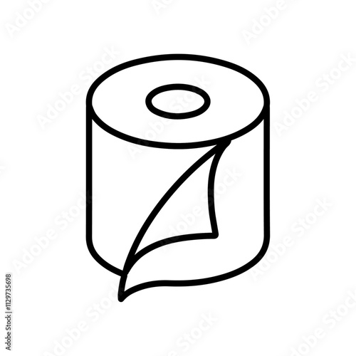 tissue roll icon Flat symbol set outline