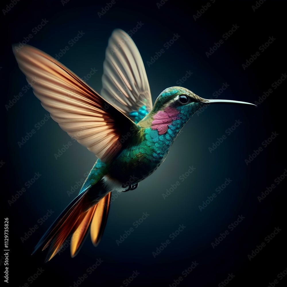 Obraz premium scene of a hummingbird with artistic effects 8