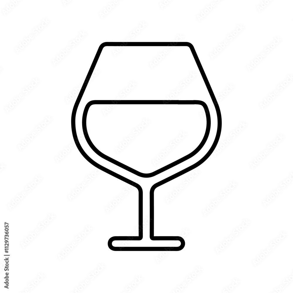 wine glass icon Flat symbol set outline wine glass icon Flat symbol set outline