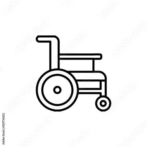 wheel chair icon Flat symbol set outline