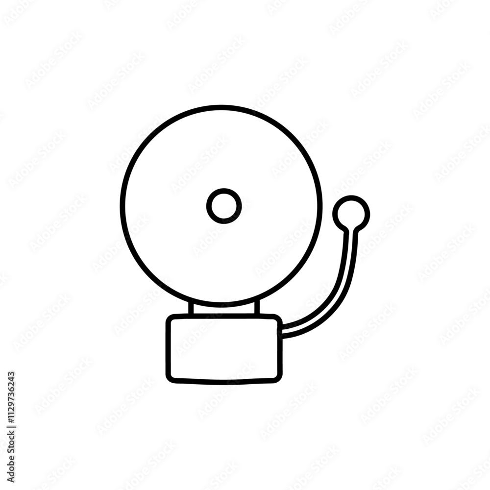 bell icon Flat symbol set outline bell icon Flat symbol set outline